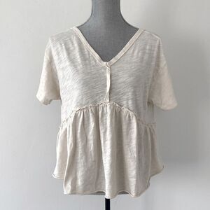 American Eagle Outfitters Babydoll Tie Back Cream Top Blouse sz SP Cottagecore